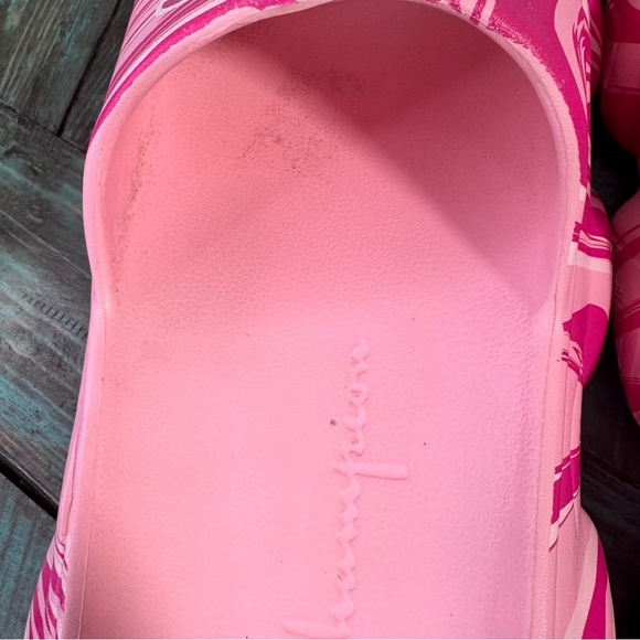 Champion Pink Mellow Squish Swirl Slide Platform Sandals Size 10 - Picture 6 of 9